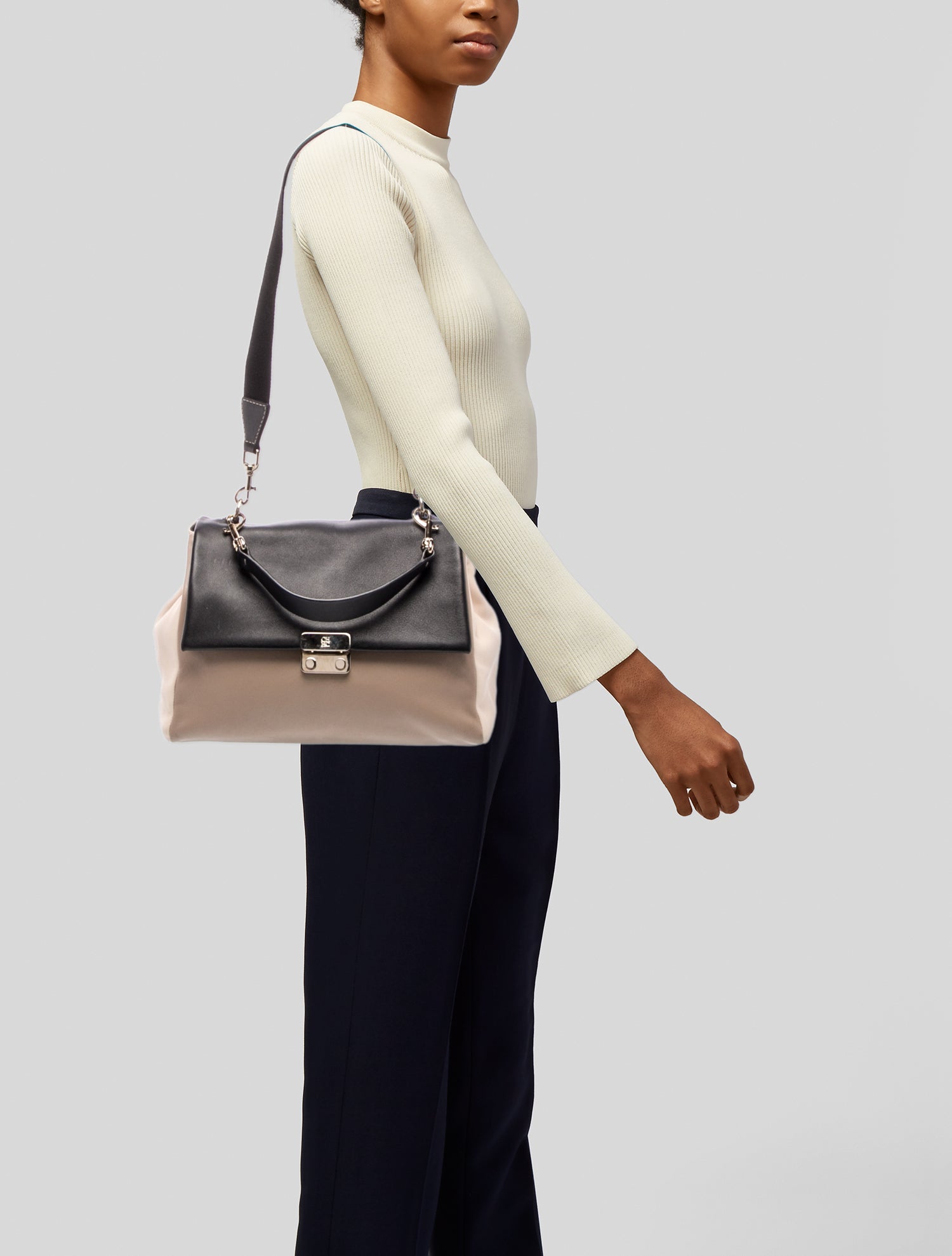CH Carolina Herrera Leather Shoulder Bag