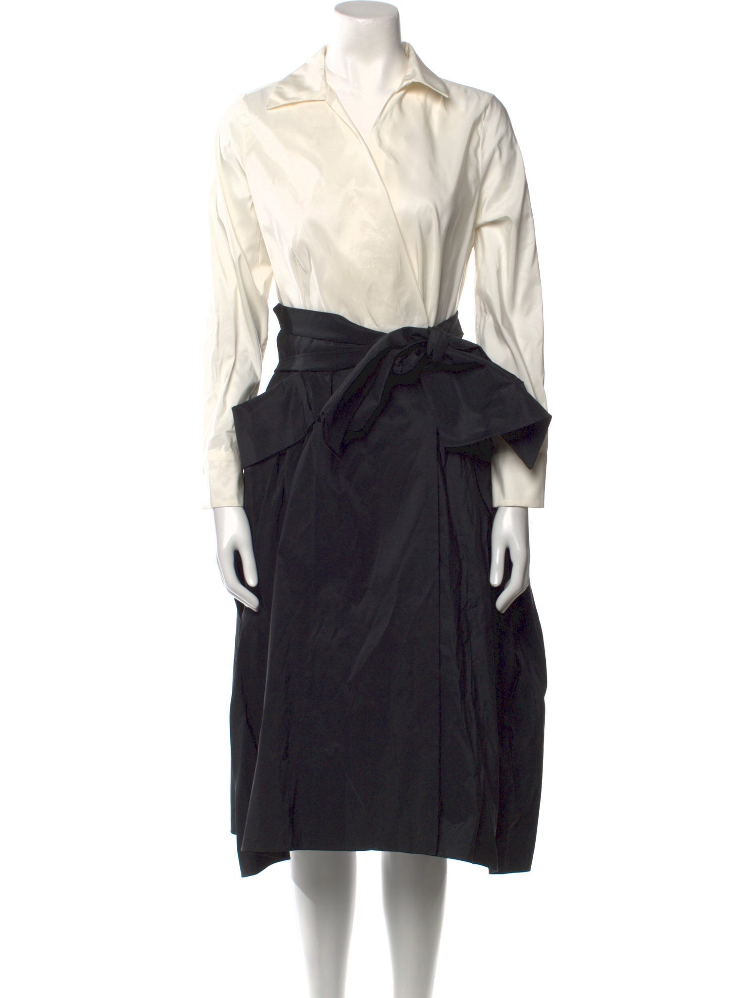 CH Carolina Herrera Colorblock Pattern Midi Length Dress