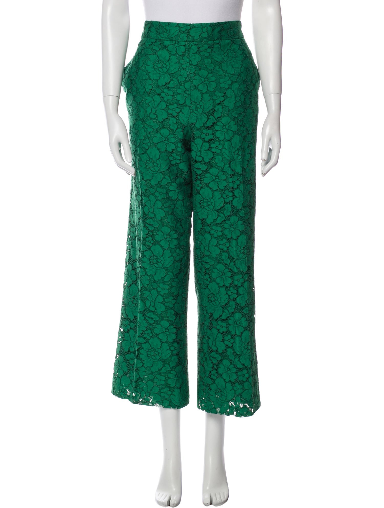 CH Carolina Herrera Lace Pattern Wide Leg Pants