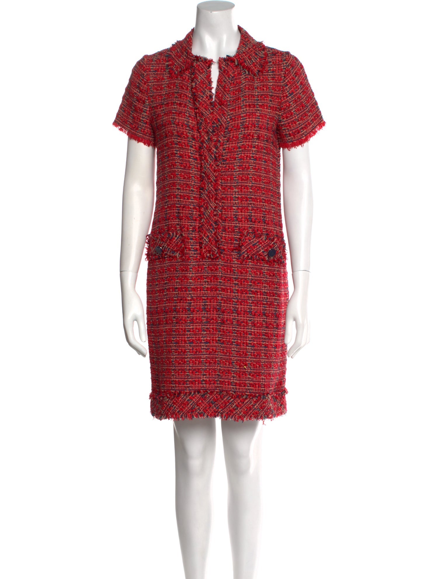CH Carolina Herrera Tweed Pattern Mini Dress