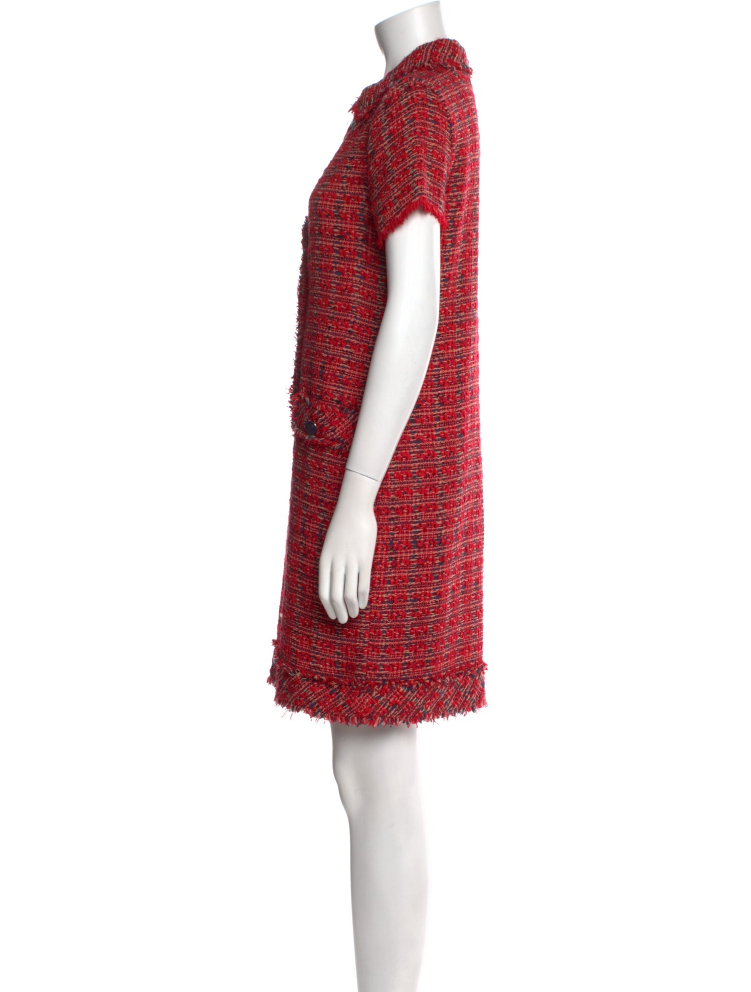 CH Carolina Herrera Tweed Pattern Mini Dress