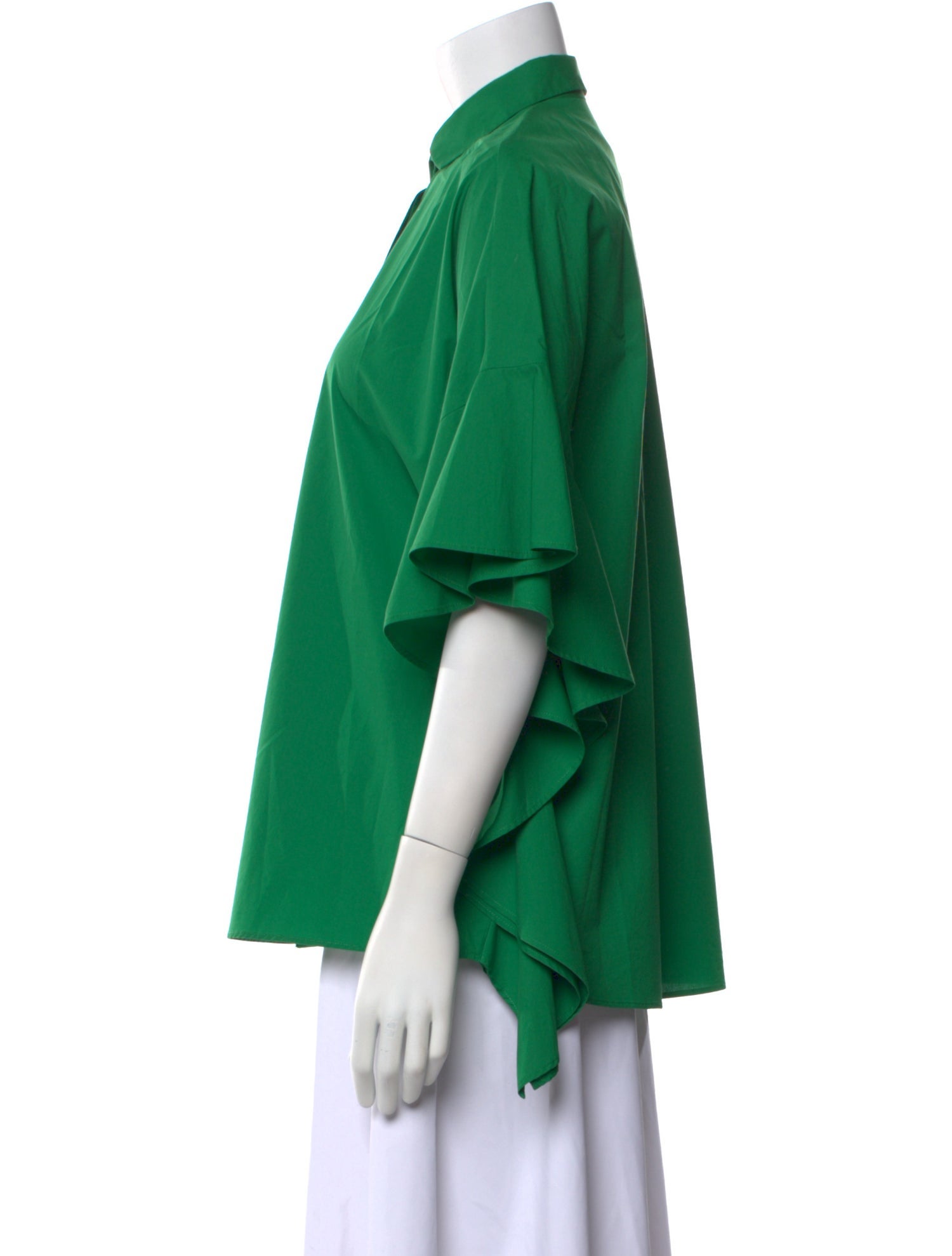 CH Carolina Herrera Short Sleeve Button-Up Top