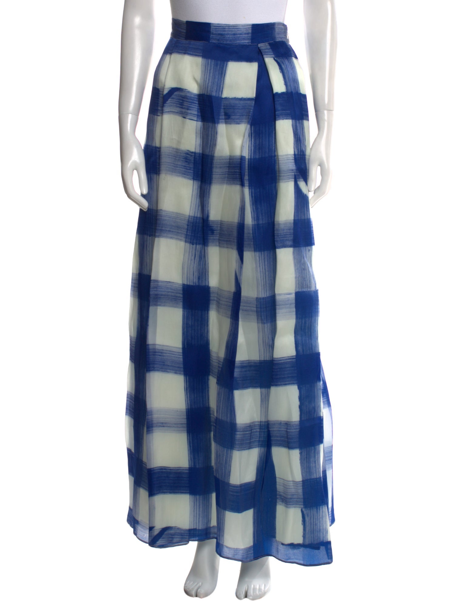 CH Carolina Herrera Plaid Print Long Skirt