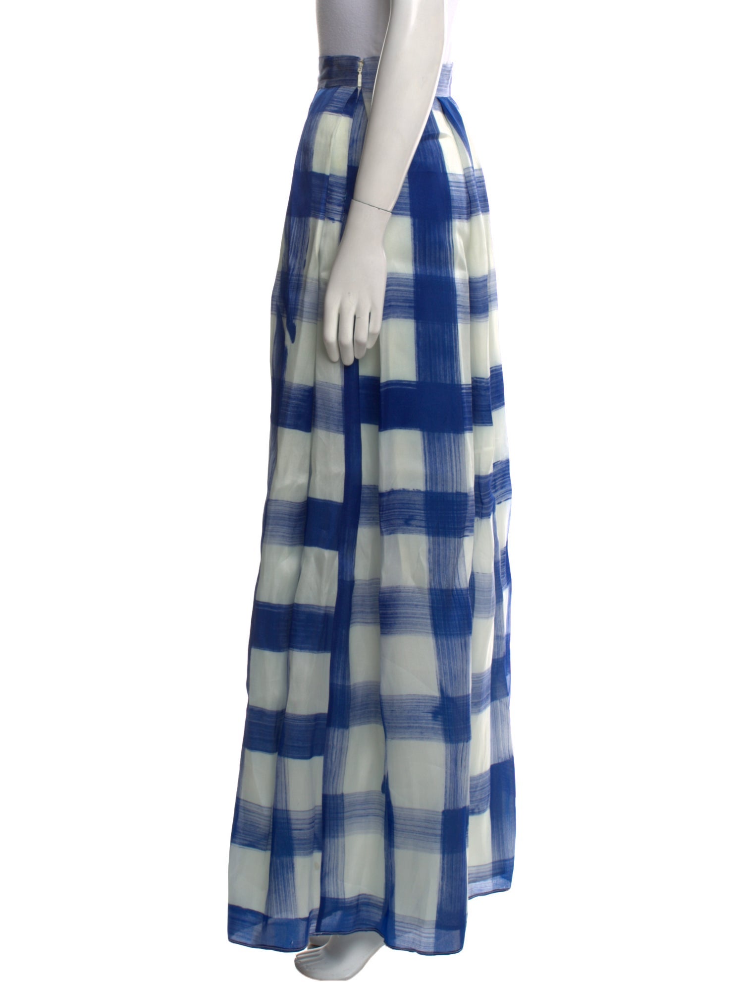 CH Carolina Herrera Plaid Print Long Skirt