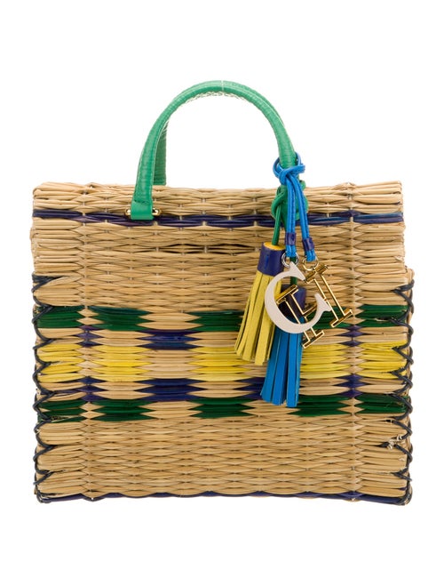 CH Carolina Herrera Wicker Top Handle Bag