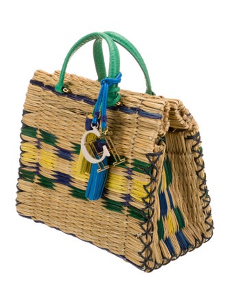 CH Carolina Herrera Wicker Top Handle Bag