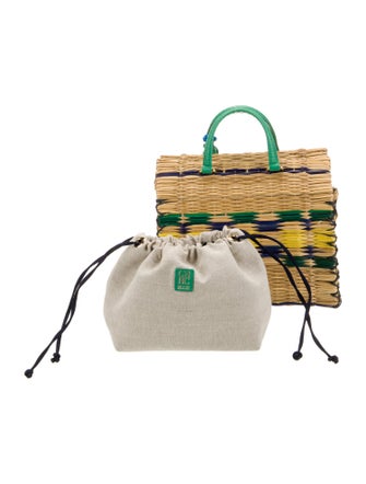 CH Carolina Herrera Wicker Top Handle Bag