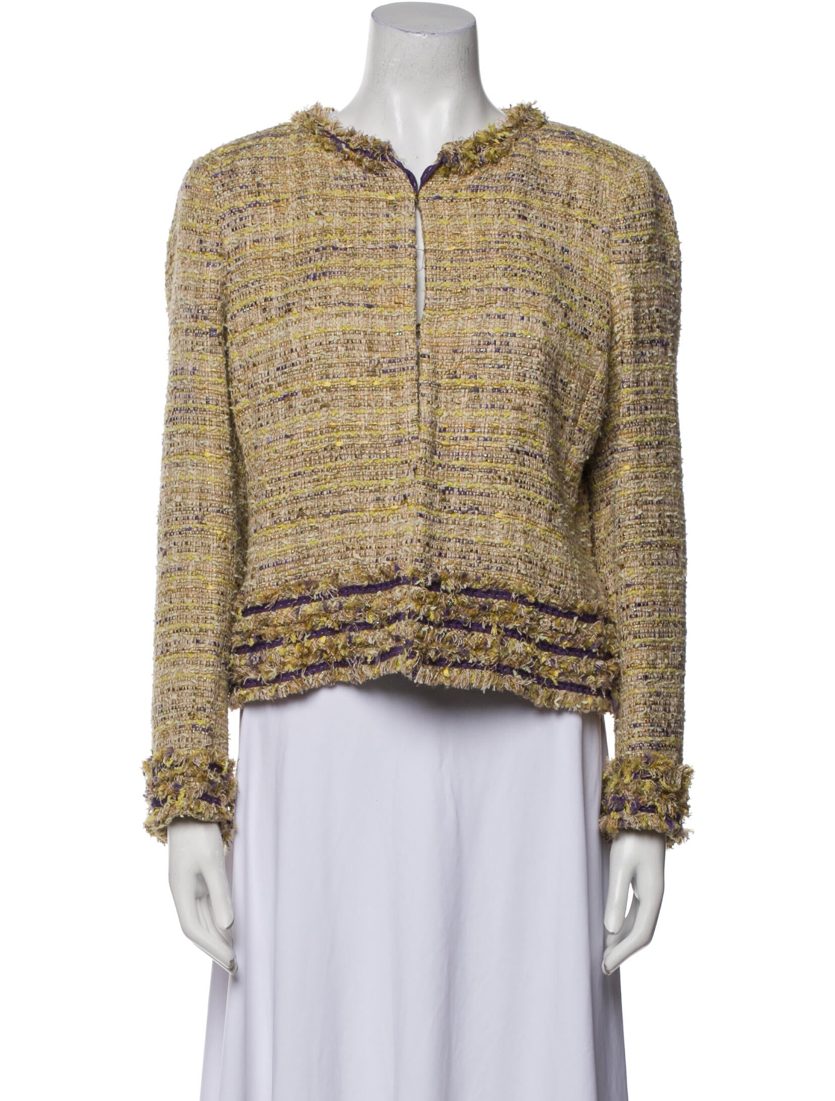 CH Carolina Herrera Tweed Pattern Evening Jacket