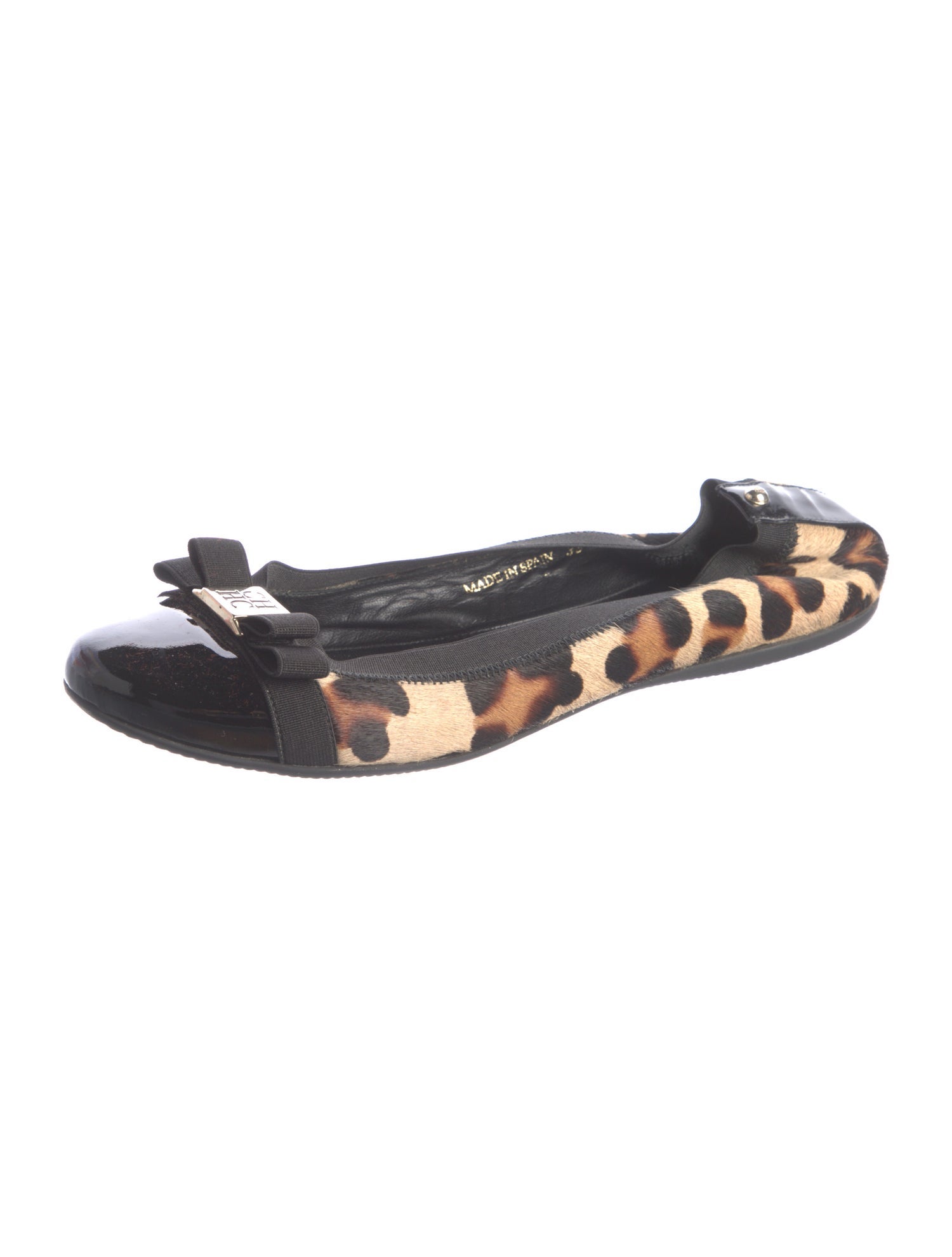 CH Carolina Herrera Calf Hair Animal Print Flats