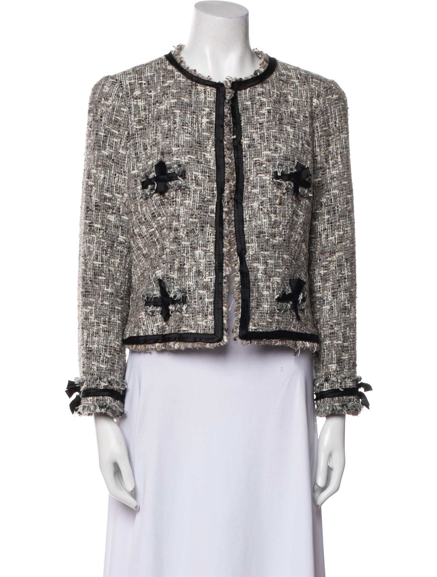 CH Carolina Herrera Wool Tweed Pattern Evening Jacket
