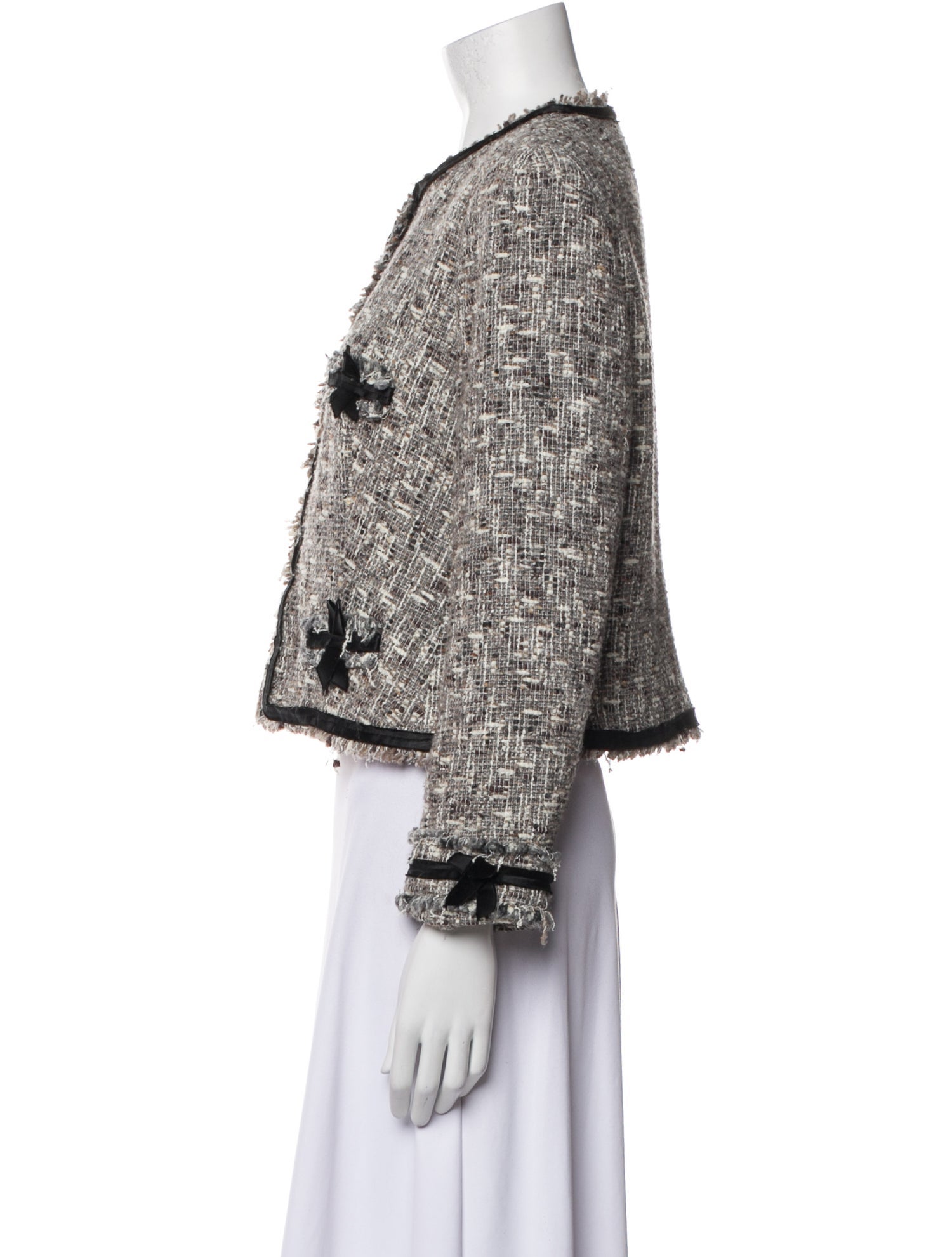 CH Carolina Herrera Wool Tweed Pattern Evening Jacket