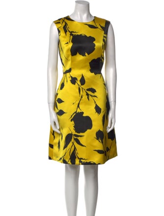 CH Carolina Herrera Floral Print Knee-Length Dress