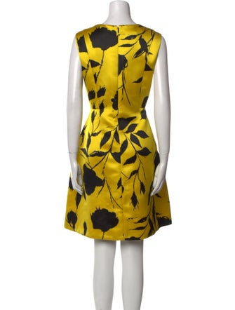 CH Carolina Herrera Floral Print Knee-Length Dress