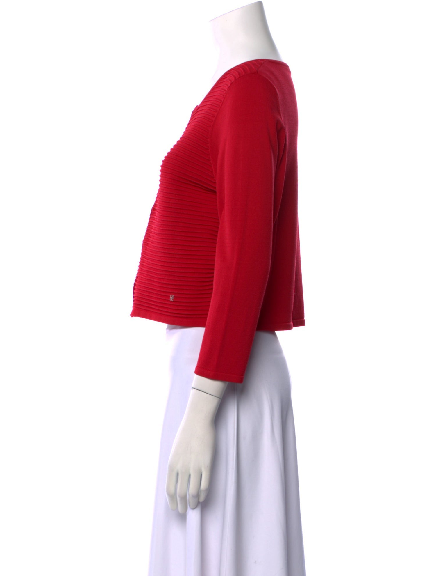 CH Carolina Herrera Silk Crew Neck Crop Top