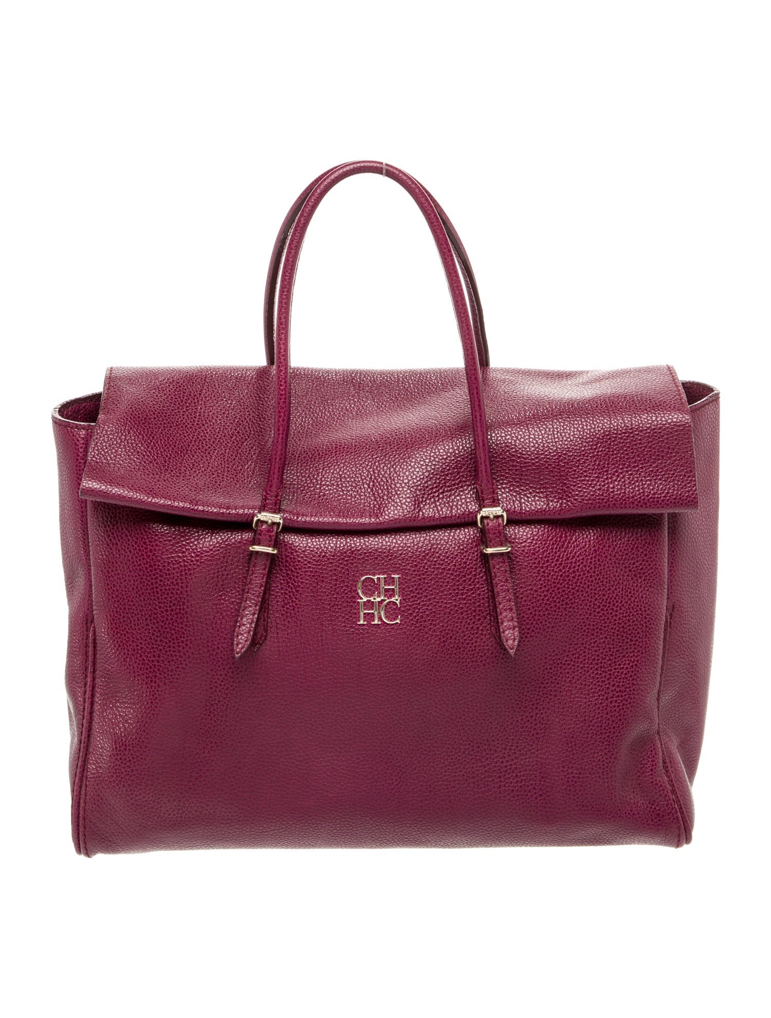 CH Carolina Herrera Leather Weekender Bag