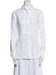 CH Carolina Herrera Linen Long Sleeve Button-Up Top
