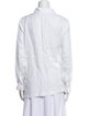 CH Carolina Herrera Linen Long Sleeve Button-Up Top