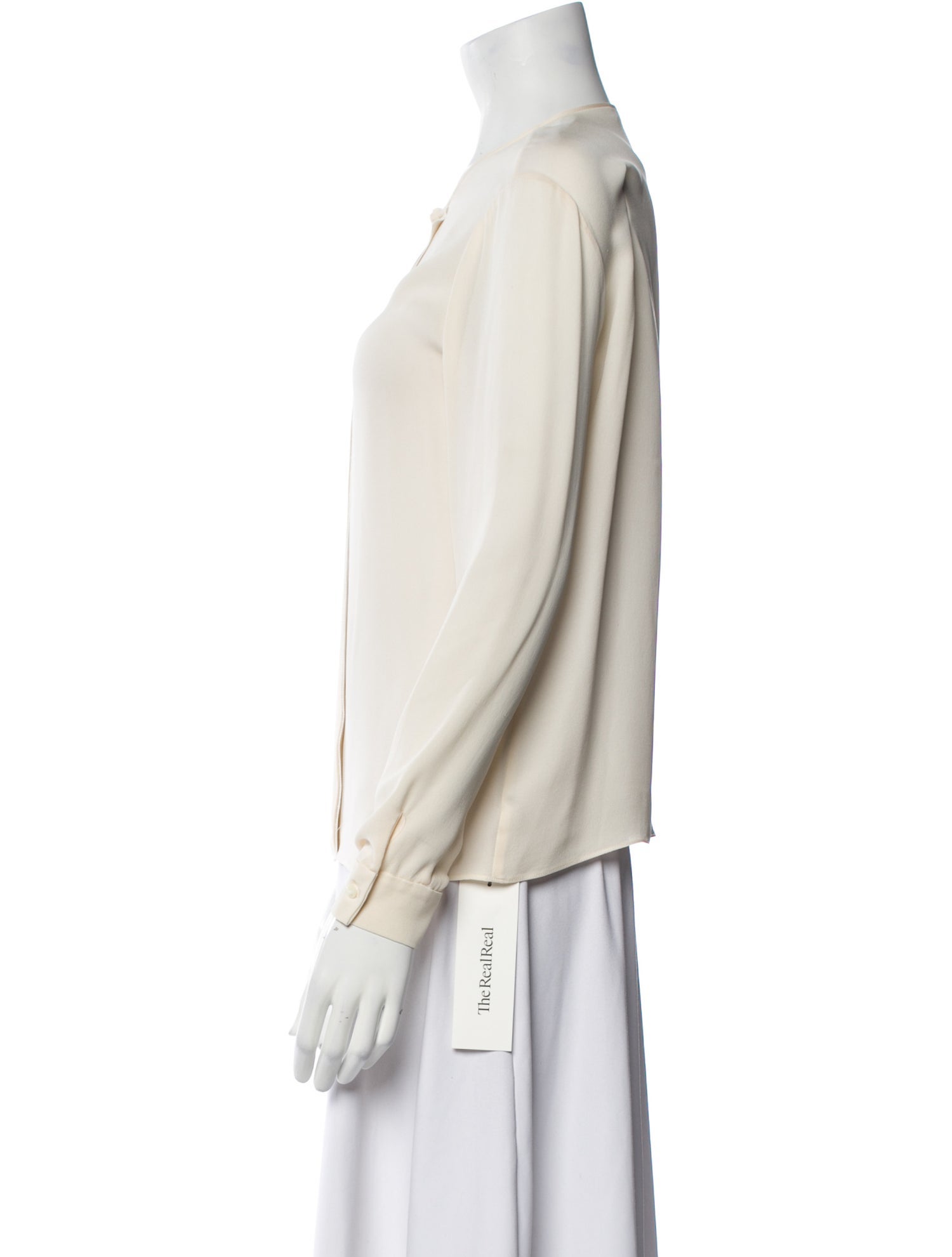 CH Carolina Herrera Crew Neck Long Sleeve Blouse