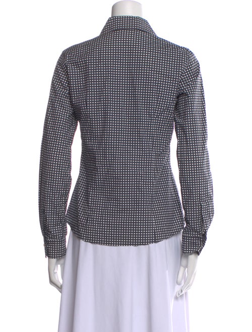CH Carolina Herrera Plaid Print Long Sleeve Button-Up Top