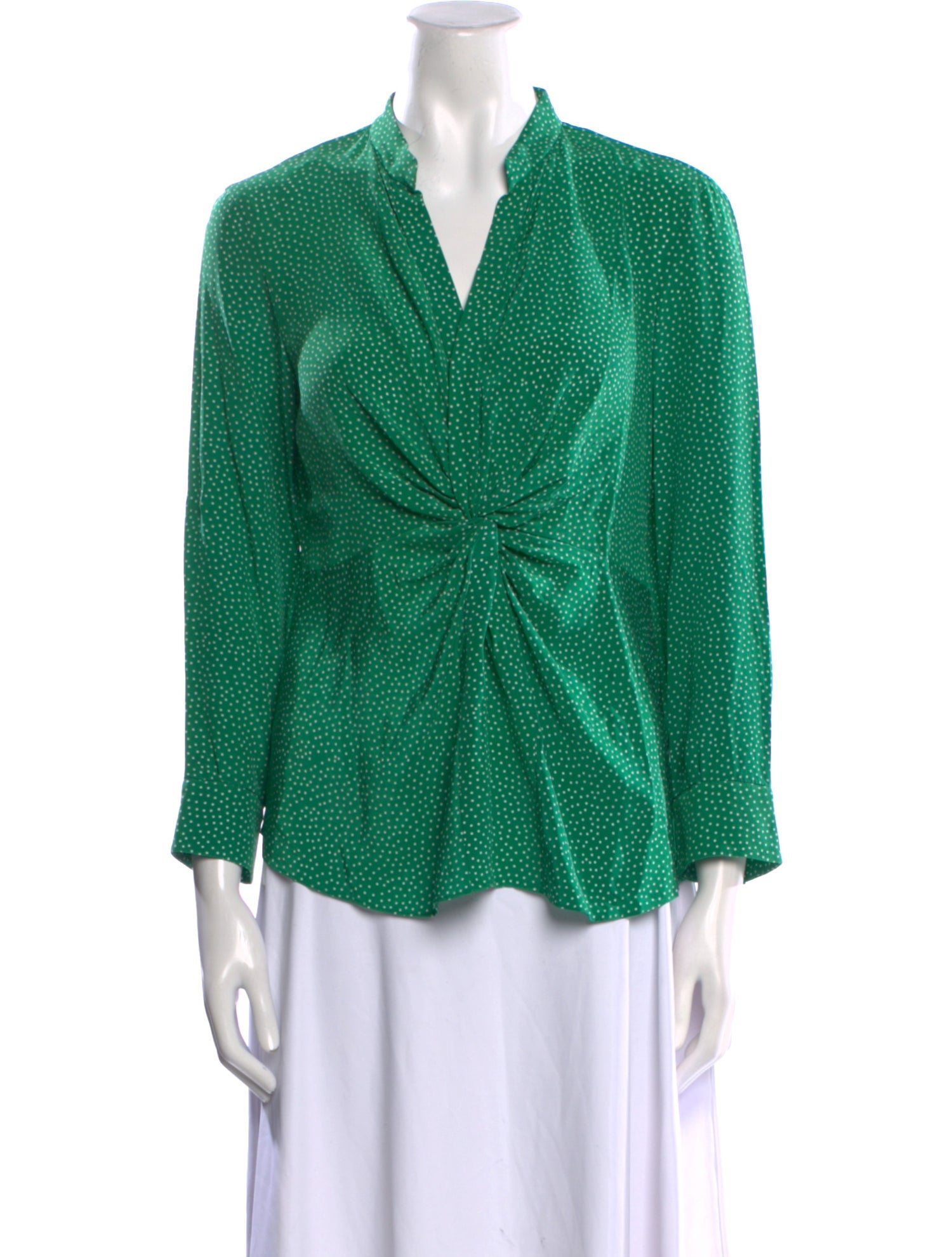 CH Carolina Herrera Silk Polka Dot Print Blouse