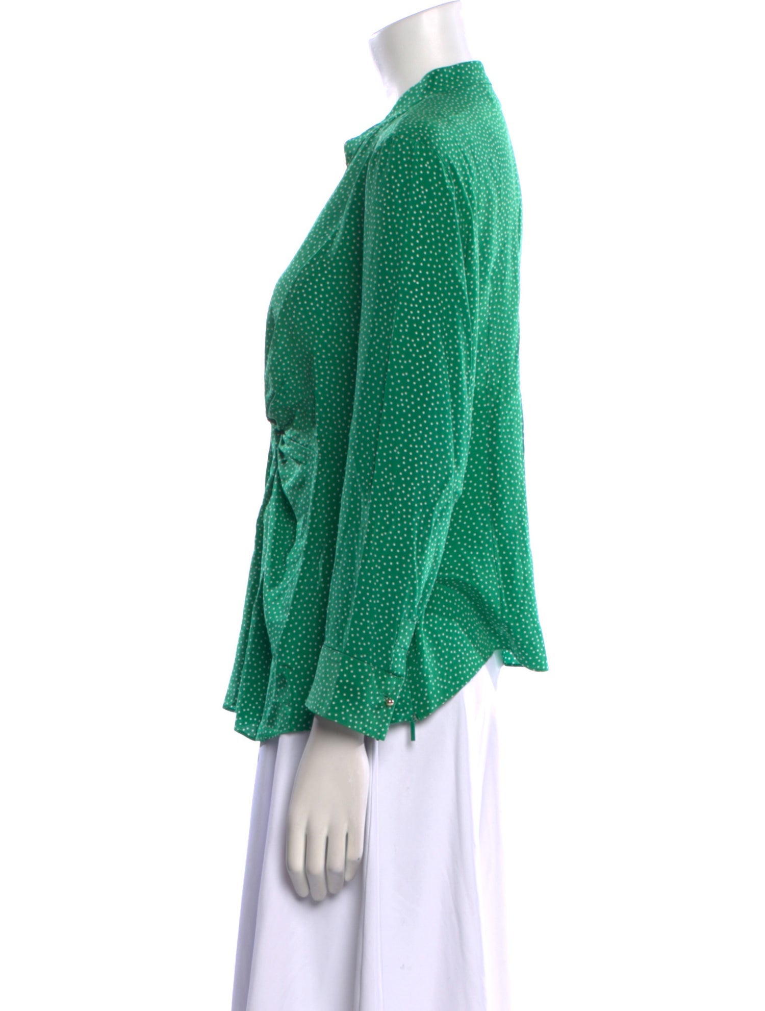 CH Carolina Herrera Silk Polka Dot Print Blouse