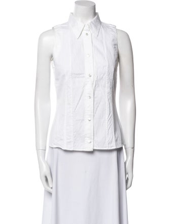 CH Carolina Herrera Sleeveless Button-Up Top