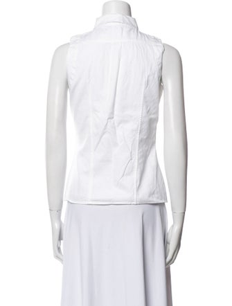 CH Carolina Herrera Sleeveless Button-Up Top