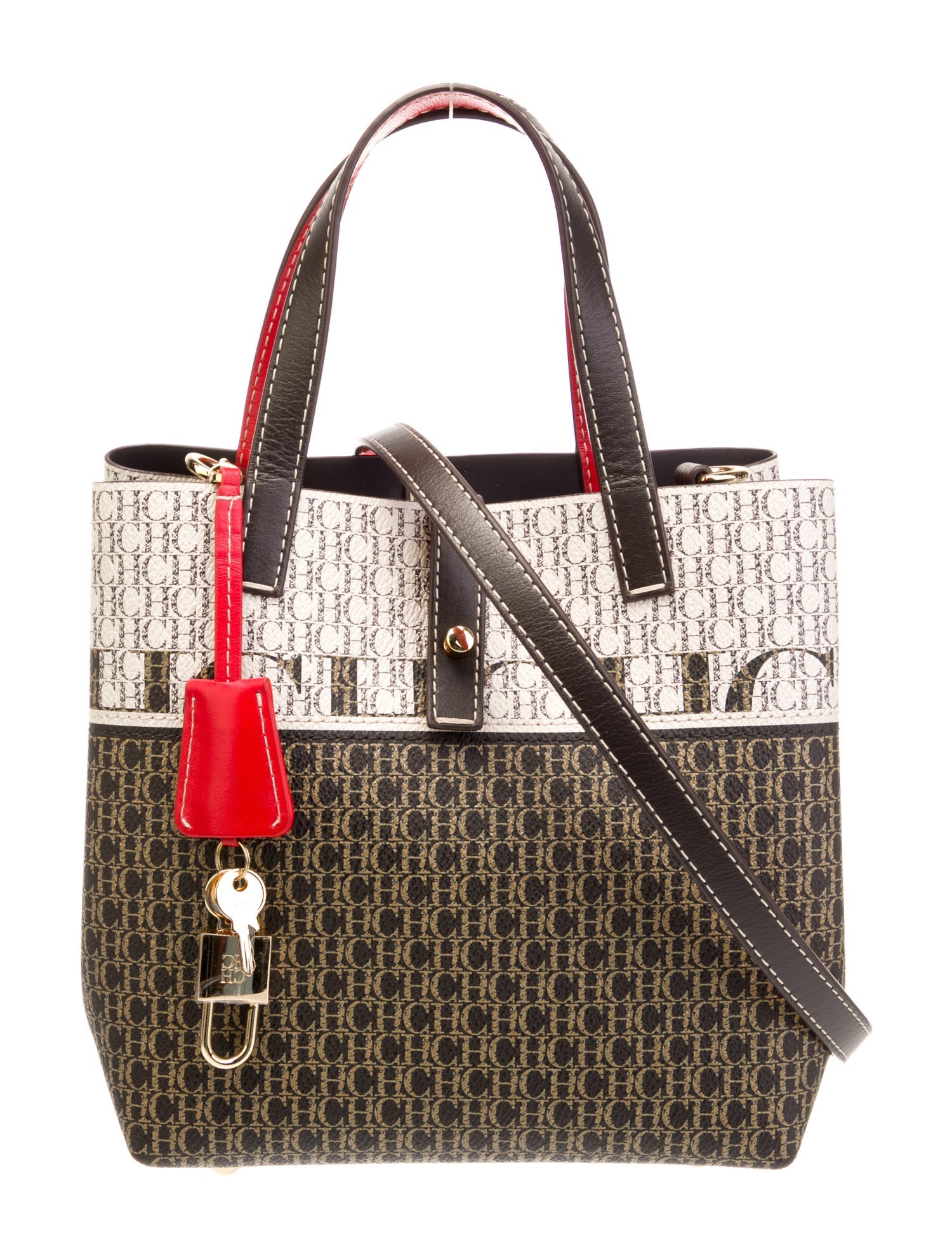 CH Carolina Herrera Leather Top Handle Bag