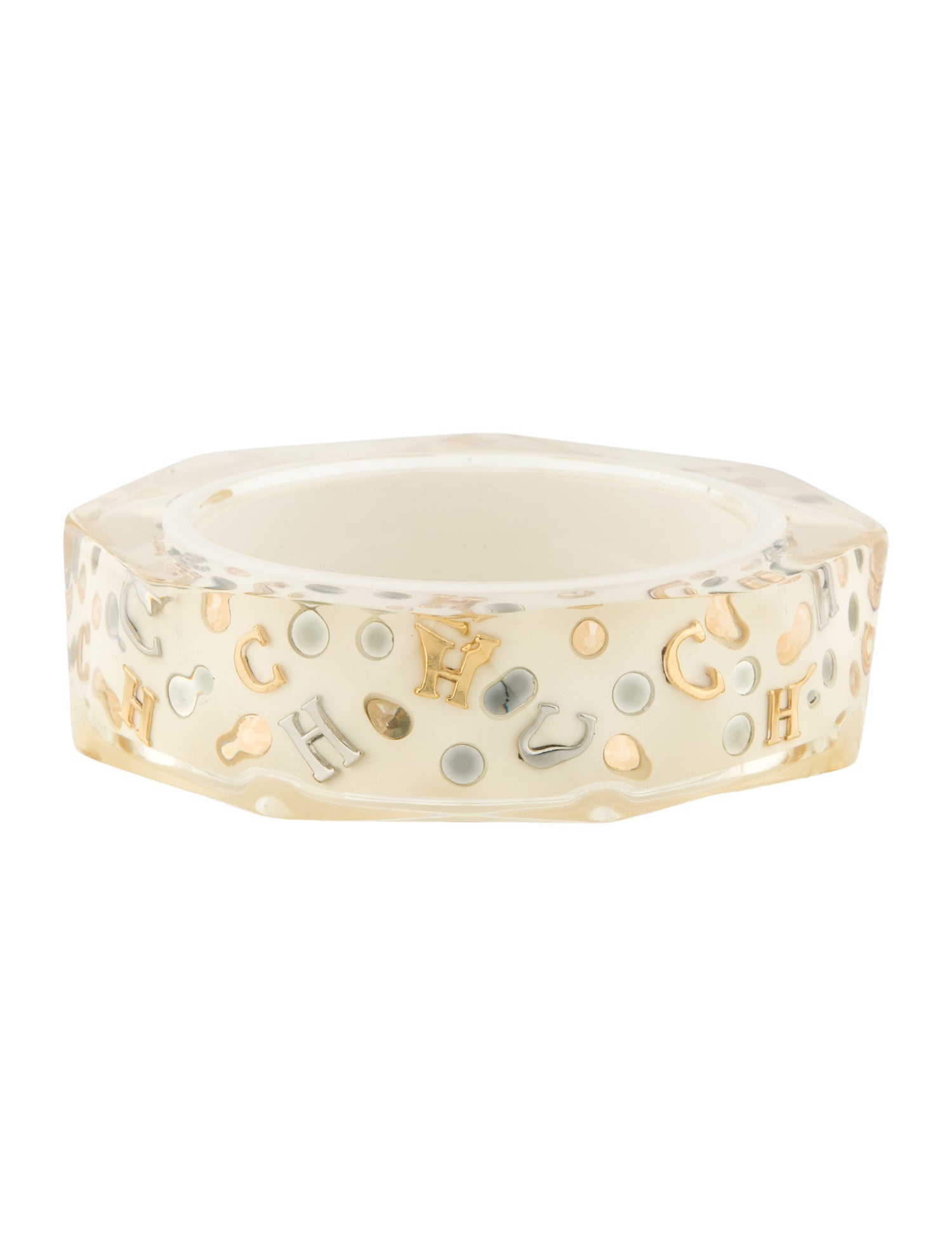CH Carolina Herrera Resin Logo Bangle Bracelet