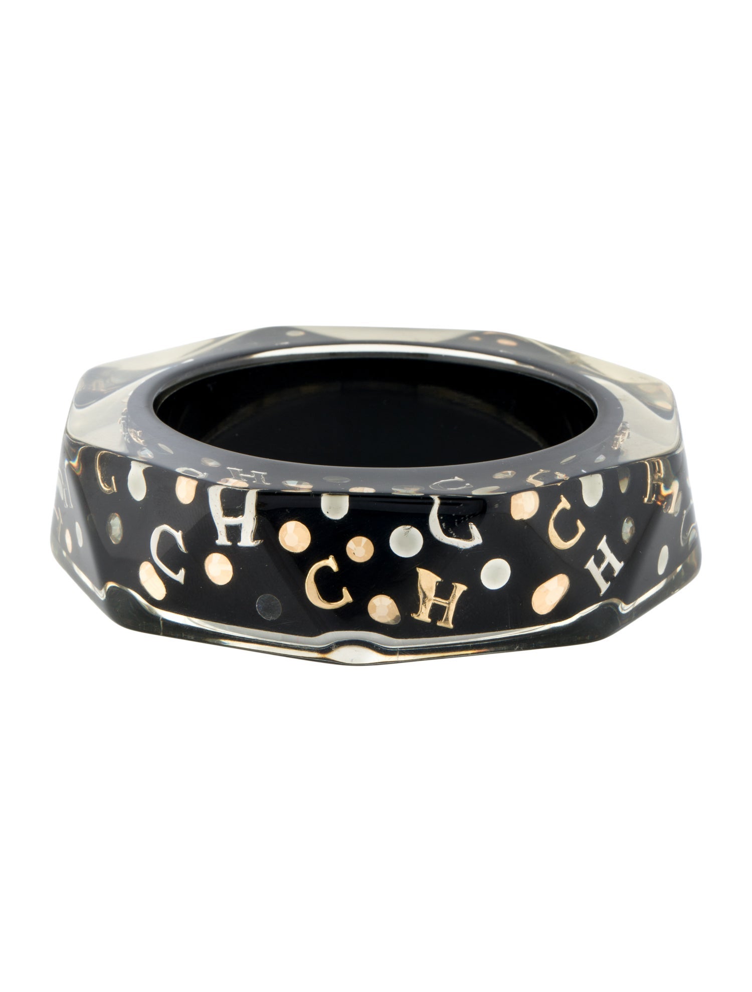 CH Carolina Herrera Resin Logo Bangle Bracelet