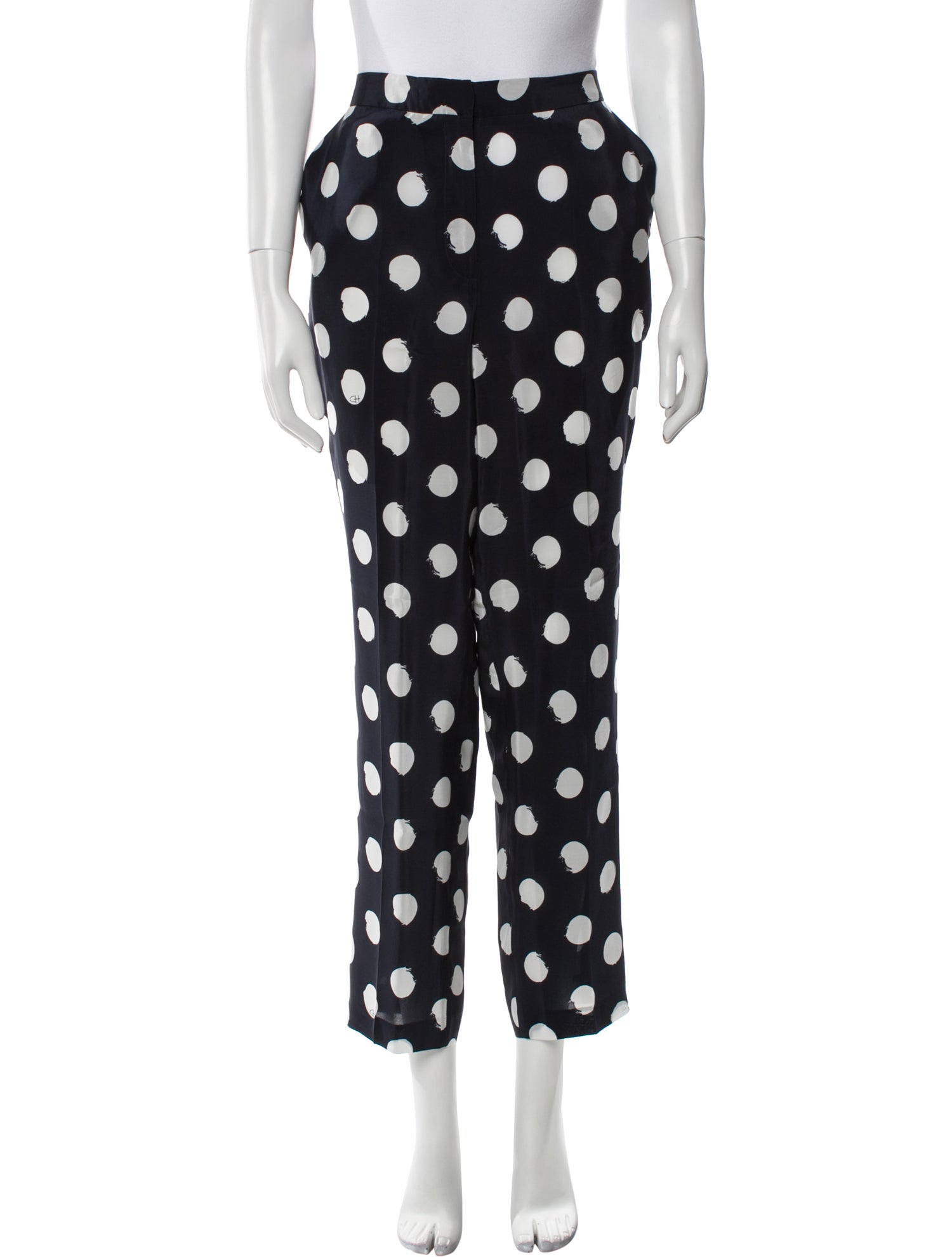 CH Carolina Herrera Polka Dot Print Straight Leg Pants