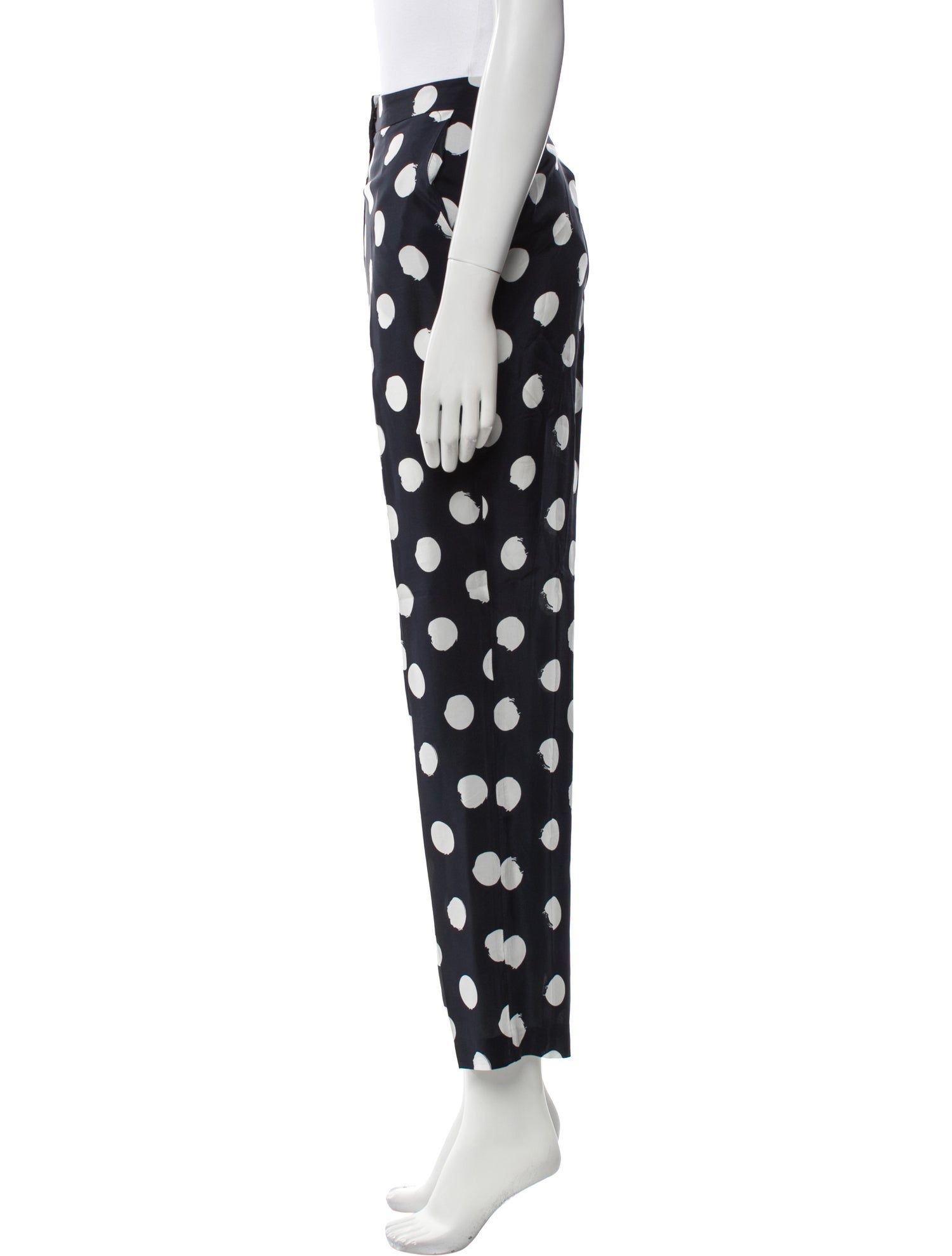 CH Carolina Herrera Polka Dot Print Straight Leg Pants