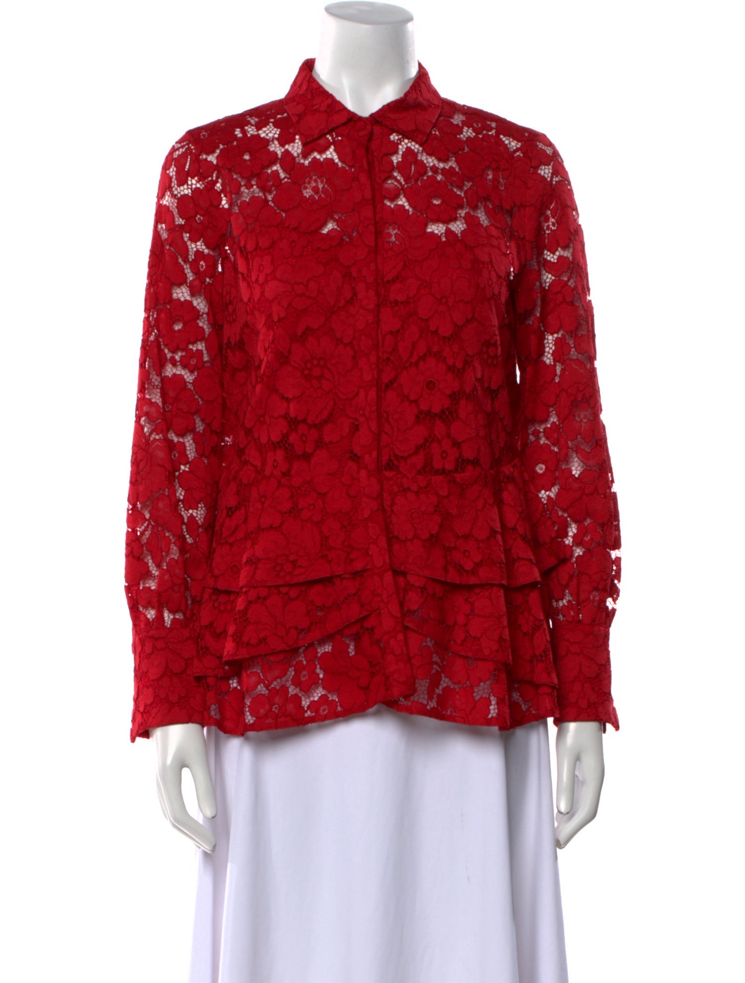 CH Carolina Herrera Floral Print Long Sleeve Blouse