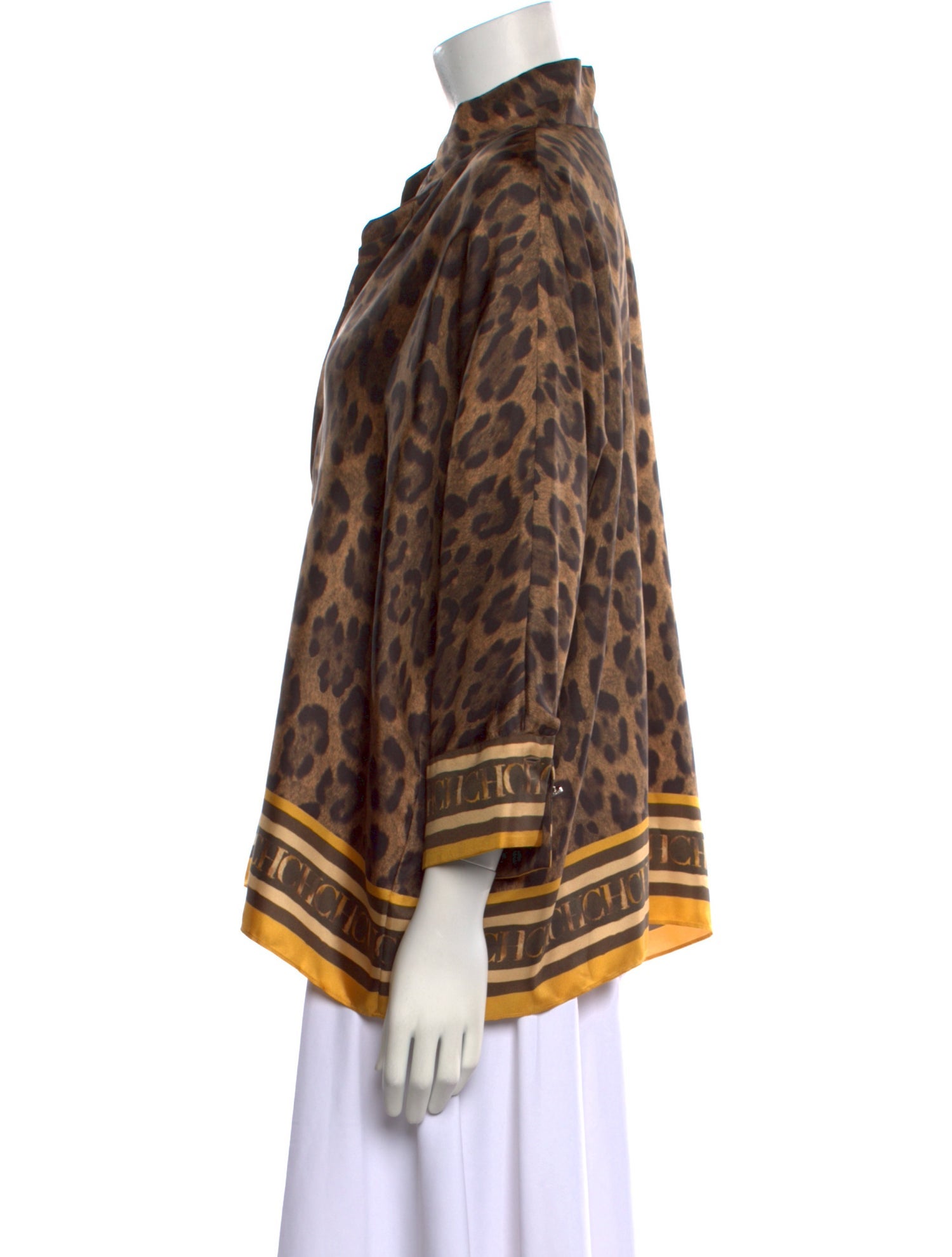 CH Carolina Herrera Silk Animal Print Blouse