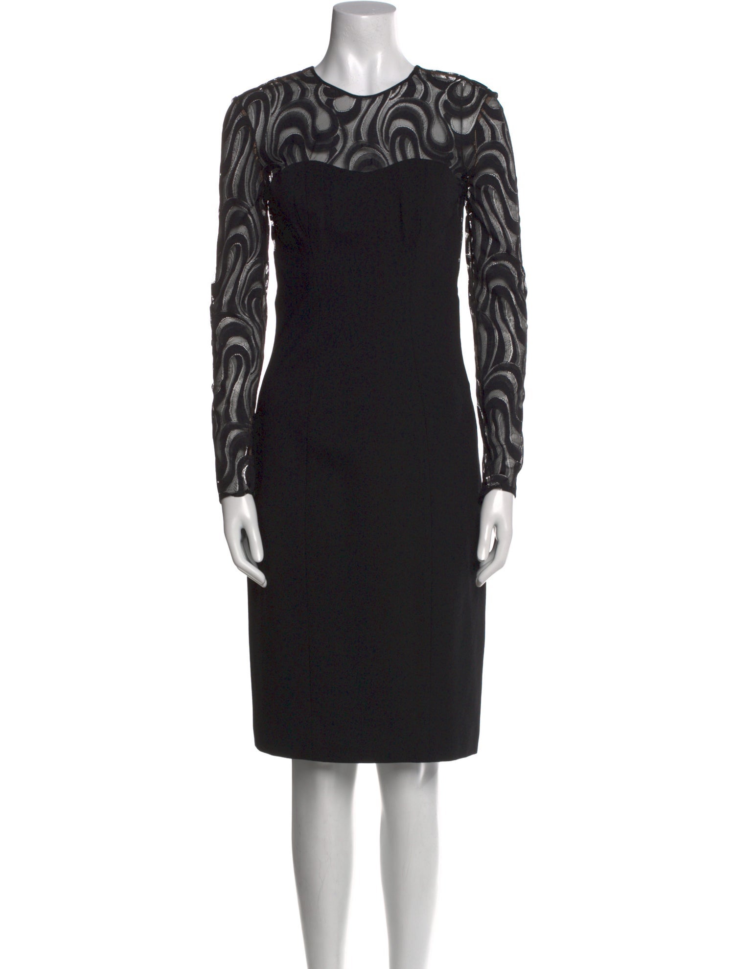 CH Carolina Herrera Bateau Neckline Knee-Length Dress