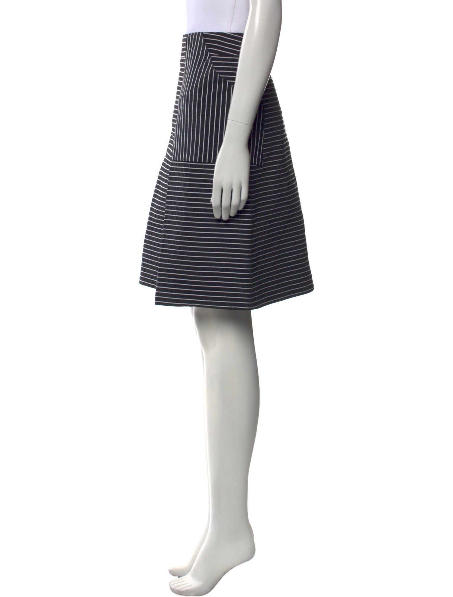 CH Carolina Herrera Striped Knee-Length Skirt