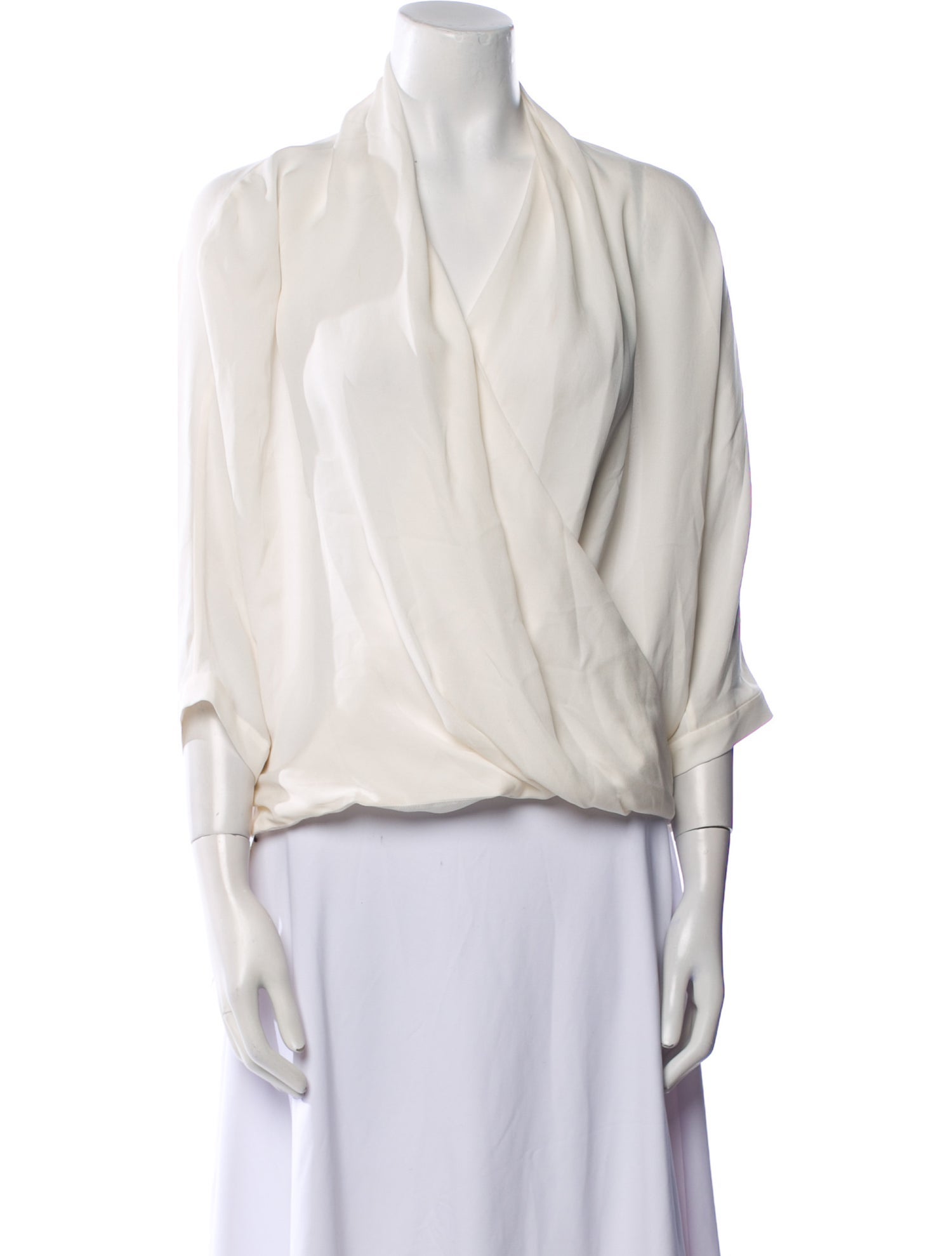 CH Carolina Herrera Silk V-Neck Blouse