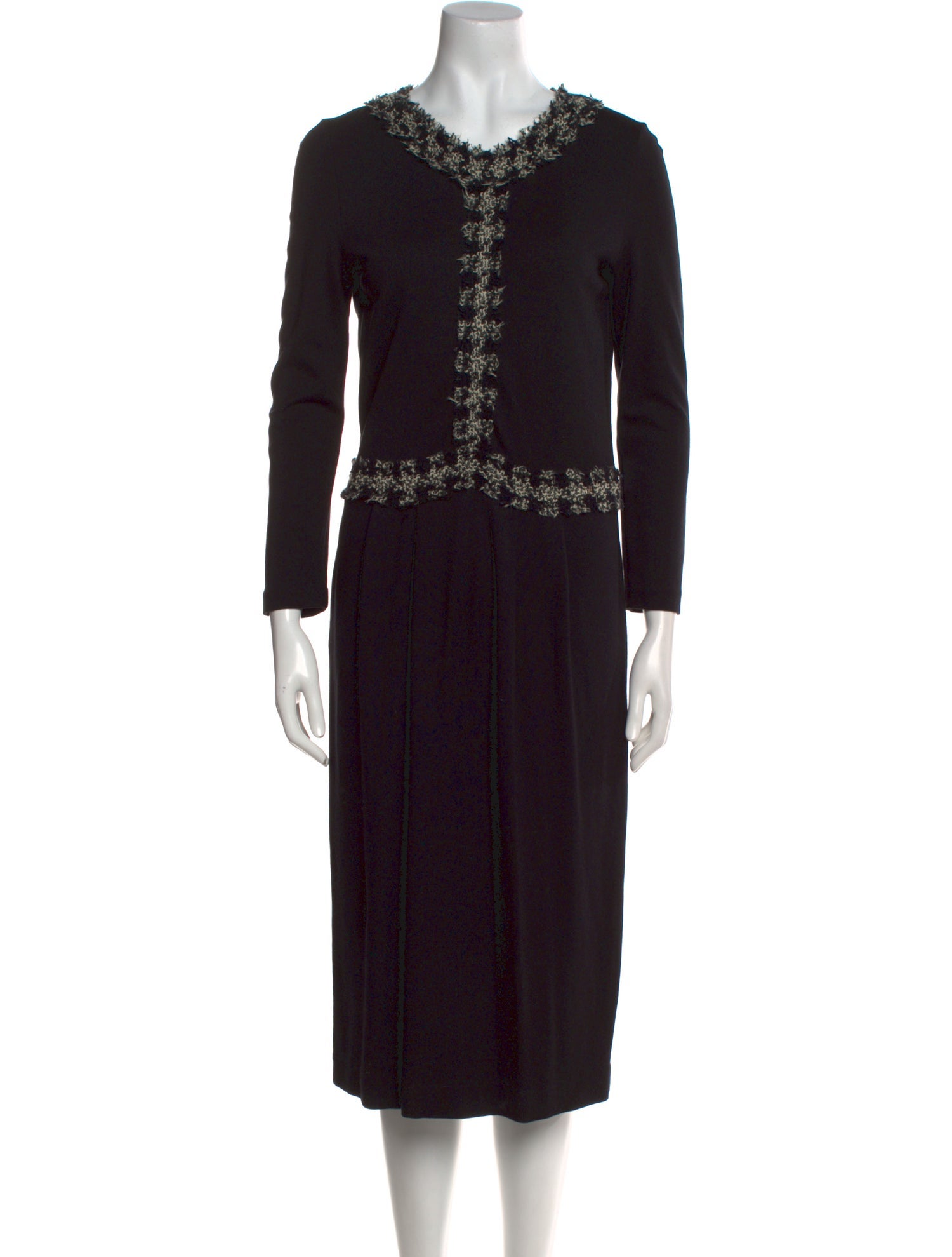 CH Carolina Herrera V-Neck Midi Length Dress