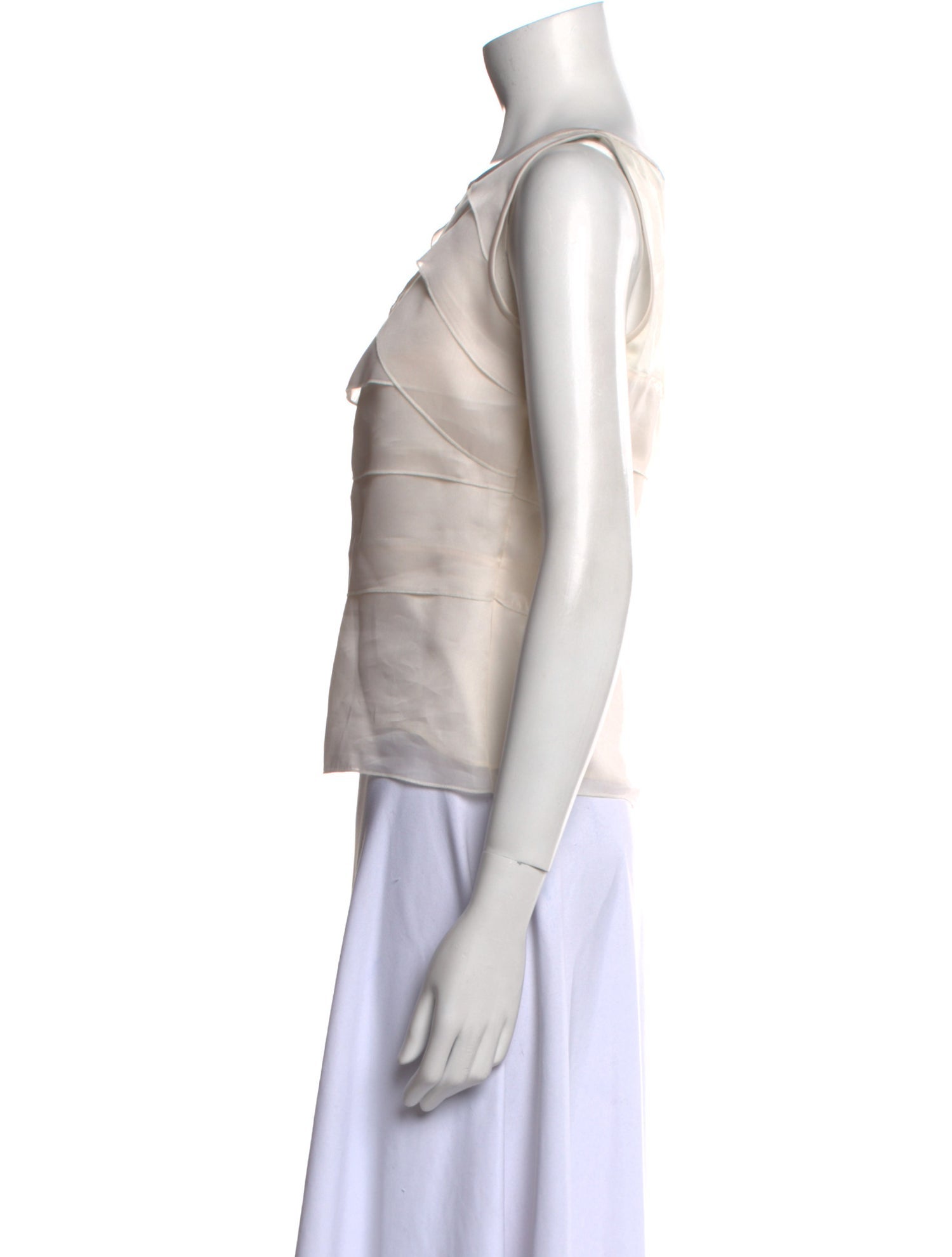 CH Carolina Herrera Silk Scoop Neck Crop Top