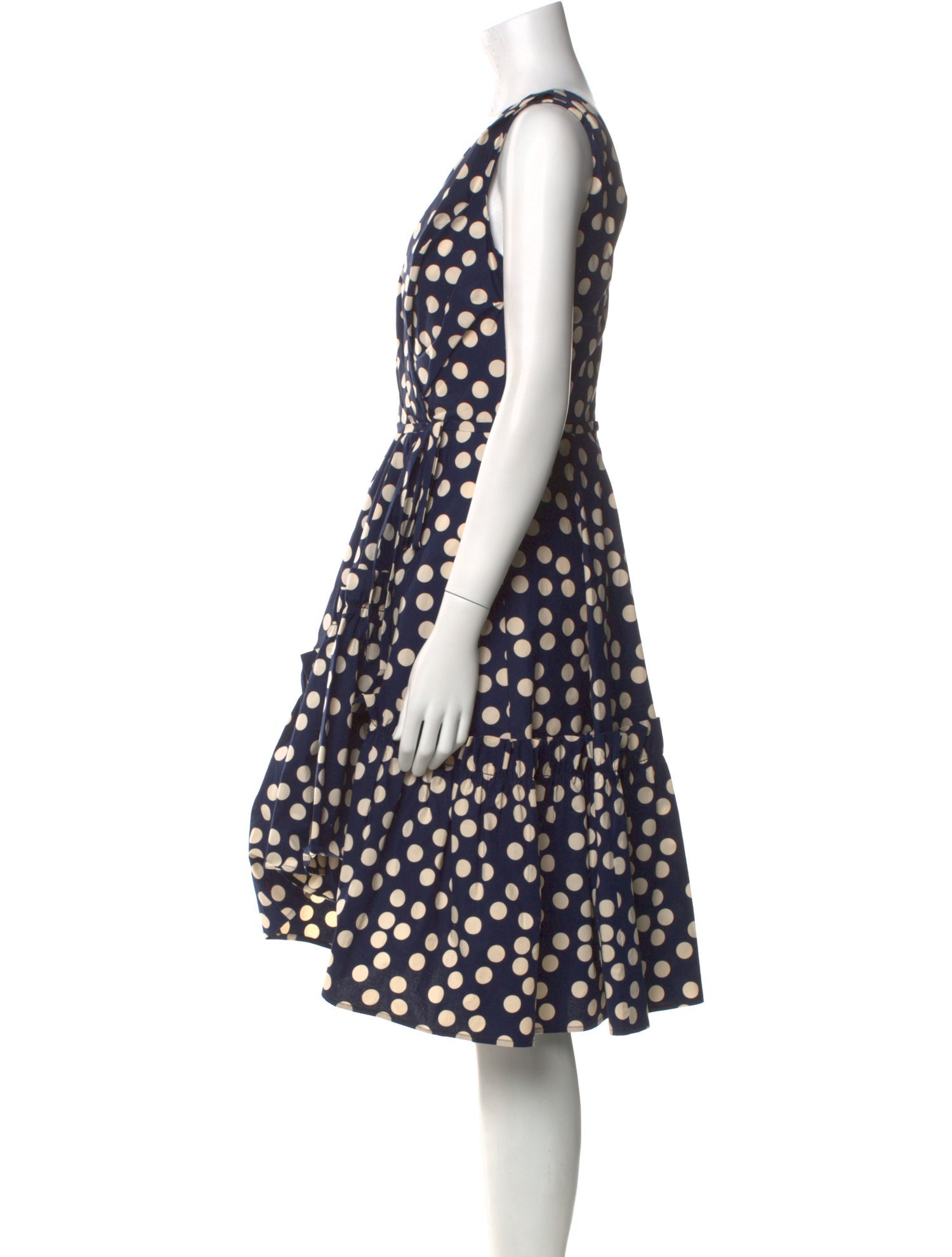 CH Carolina Herrera Polka Dot Print Knee-Length Dress