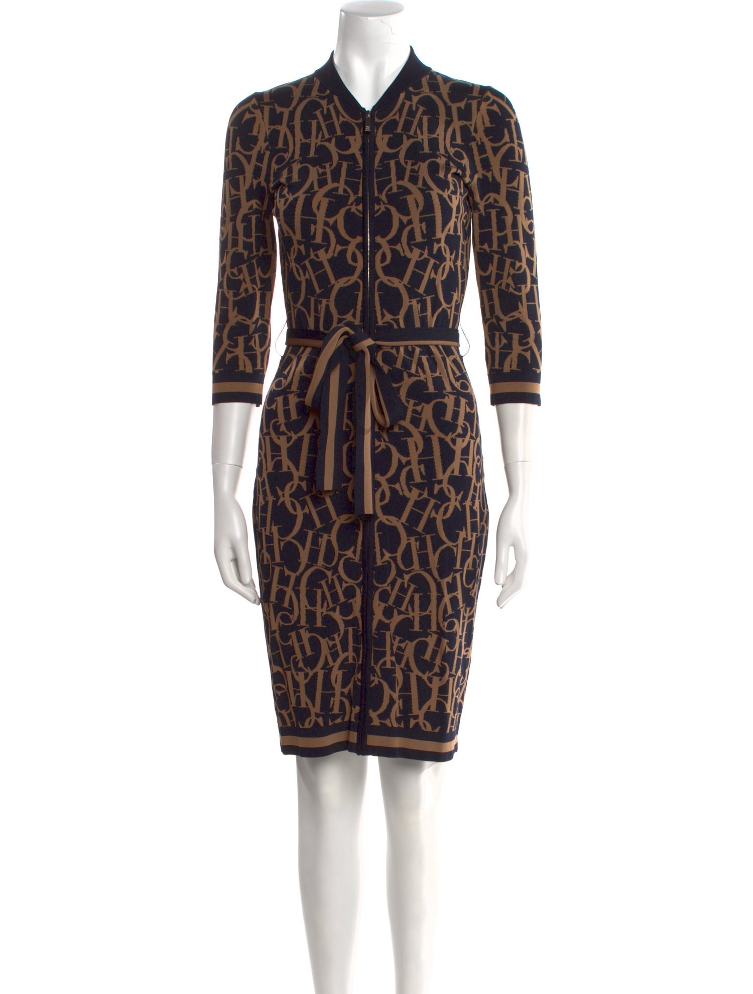 CH Carolina Herrera Printed Knee-Length Dress