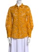 CH Carolina Herrera Lace Pattern Long Sleeve Button-Up Top