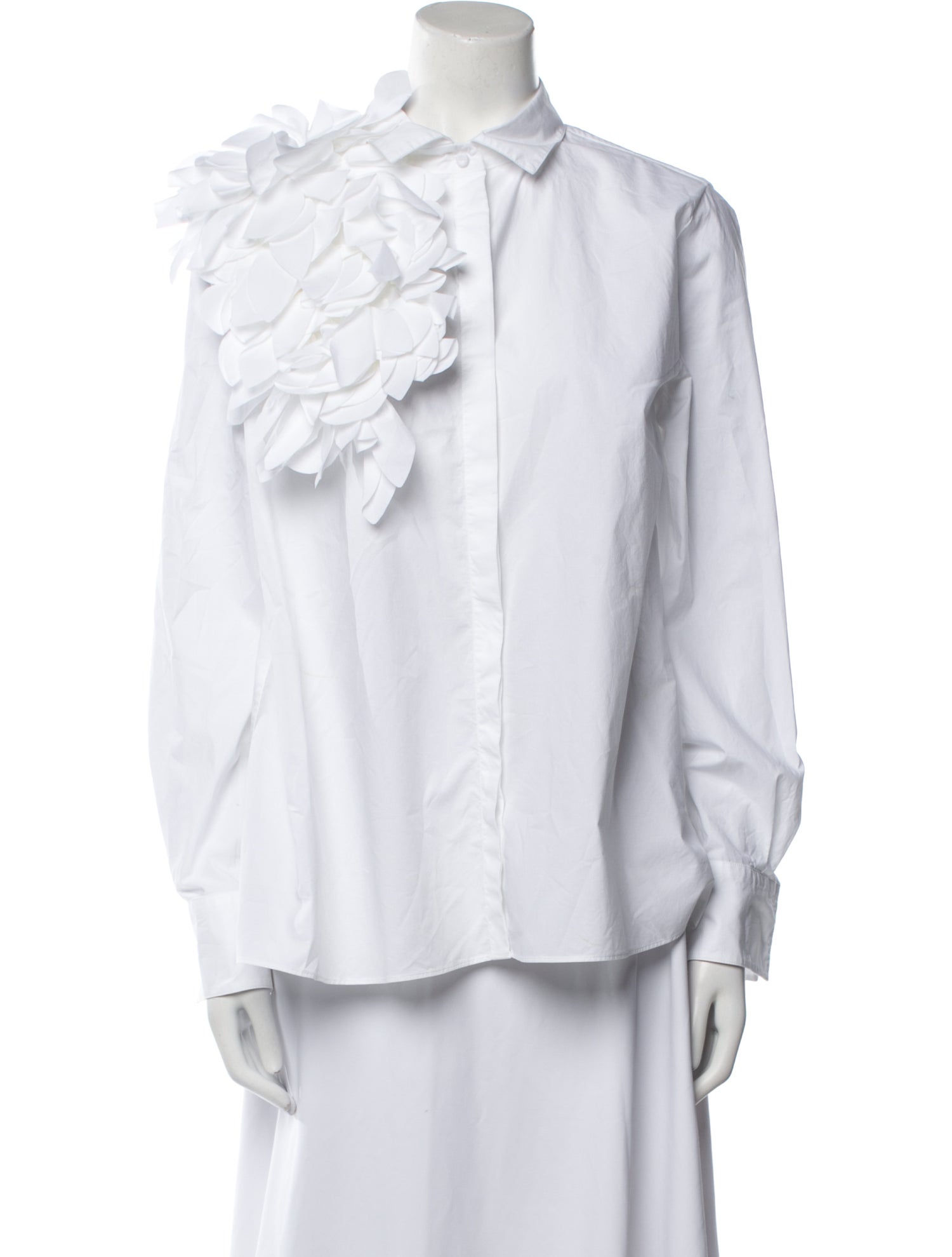 CH Carolina Herrera Long Sleeve Button-Up Top