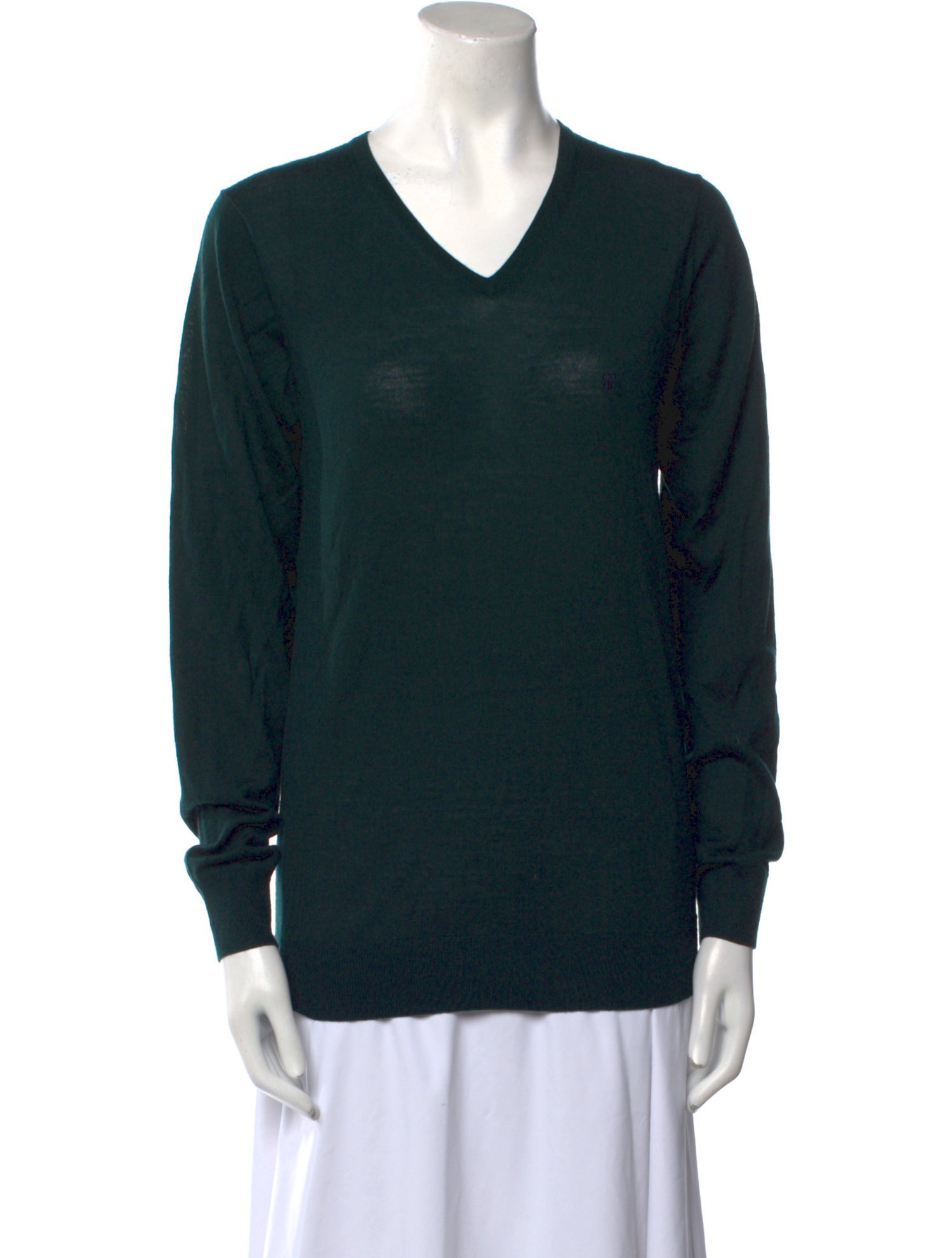 CH Carolina Herrera Merino Wool V-Neck Sweater
