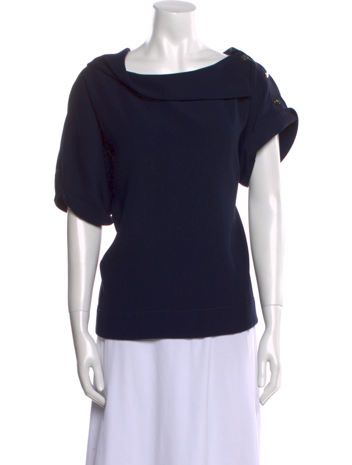 CH Carolina Herrera Cowl Neck Short Sleeve T-Shirt