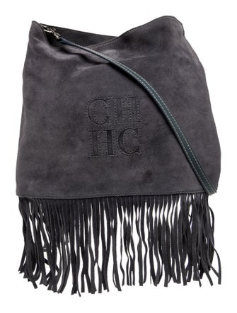 CH Carolina Herrera Suede Shoulder Bag