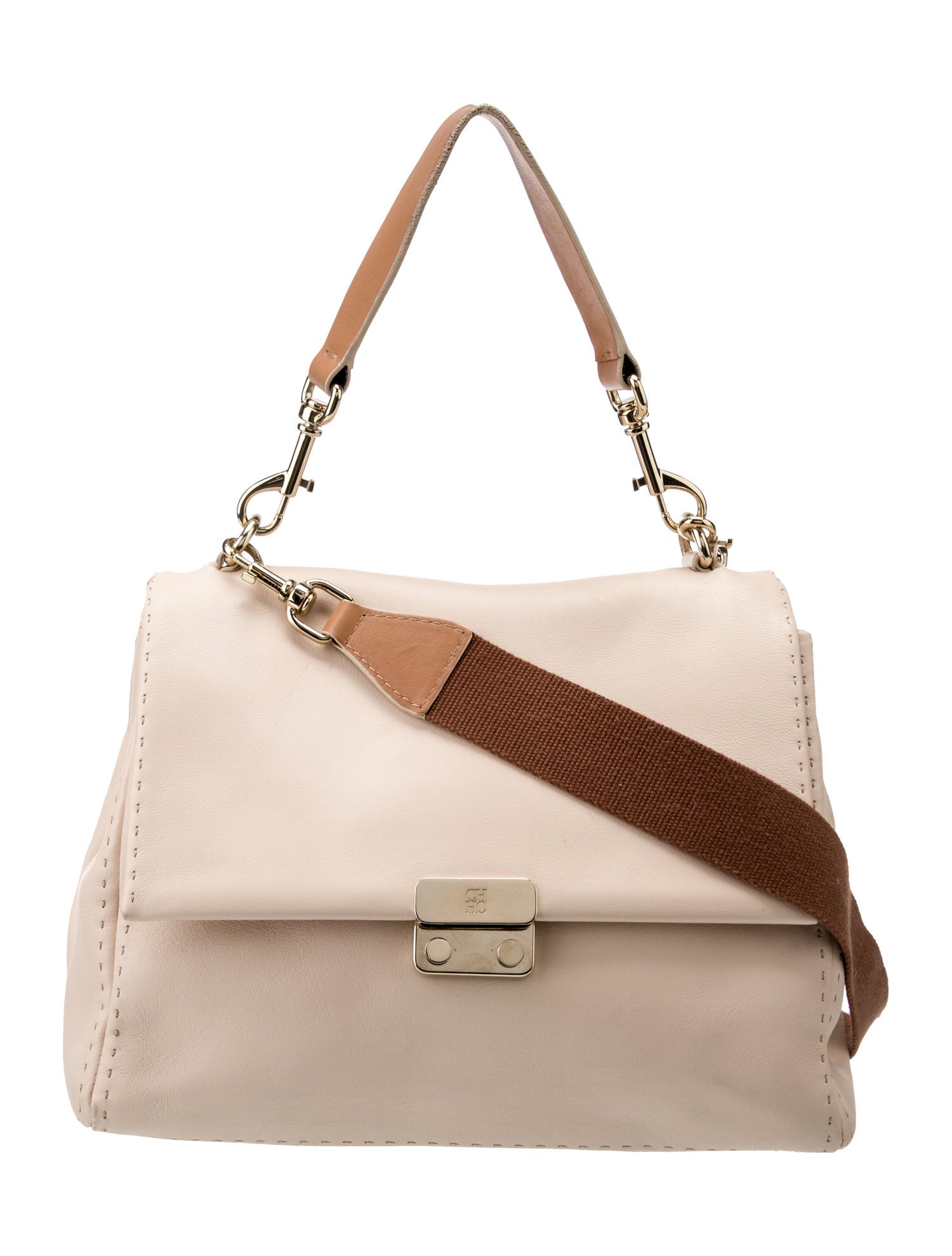 CH Carolina Herrera Leather Shoulder Bag