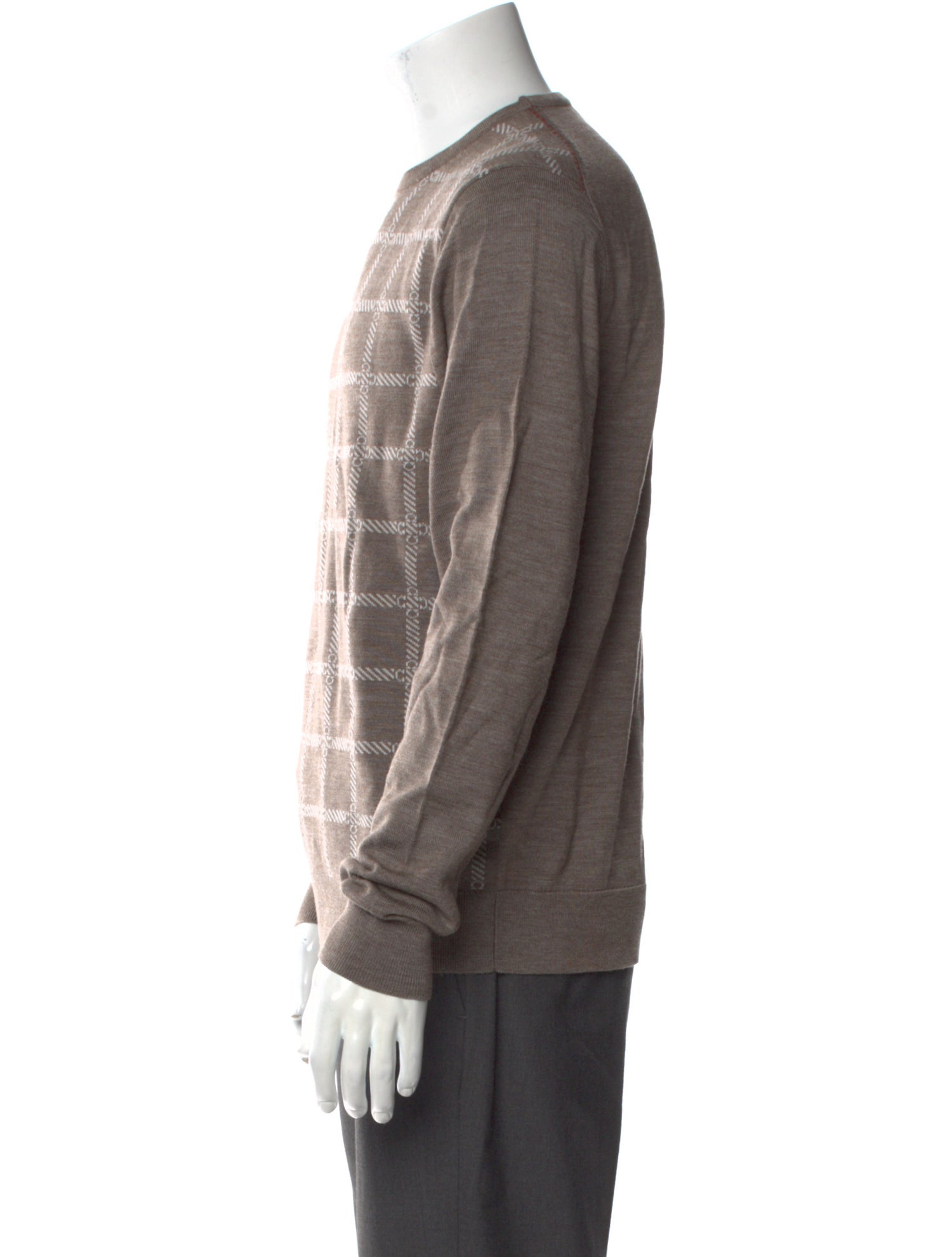 CH Carolina Herrera Merino Wool Plaid Print Pullover