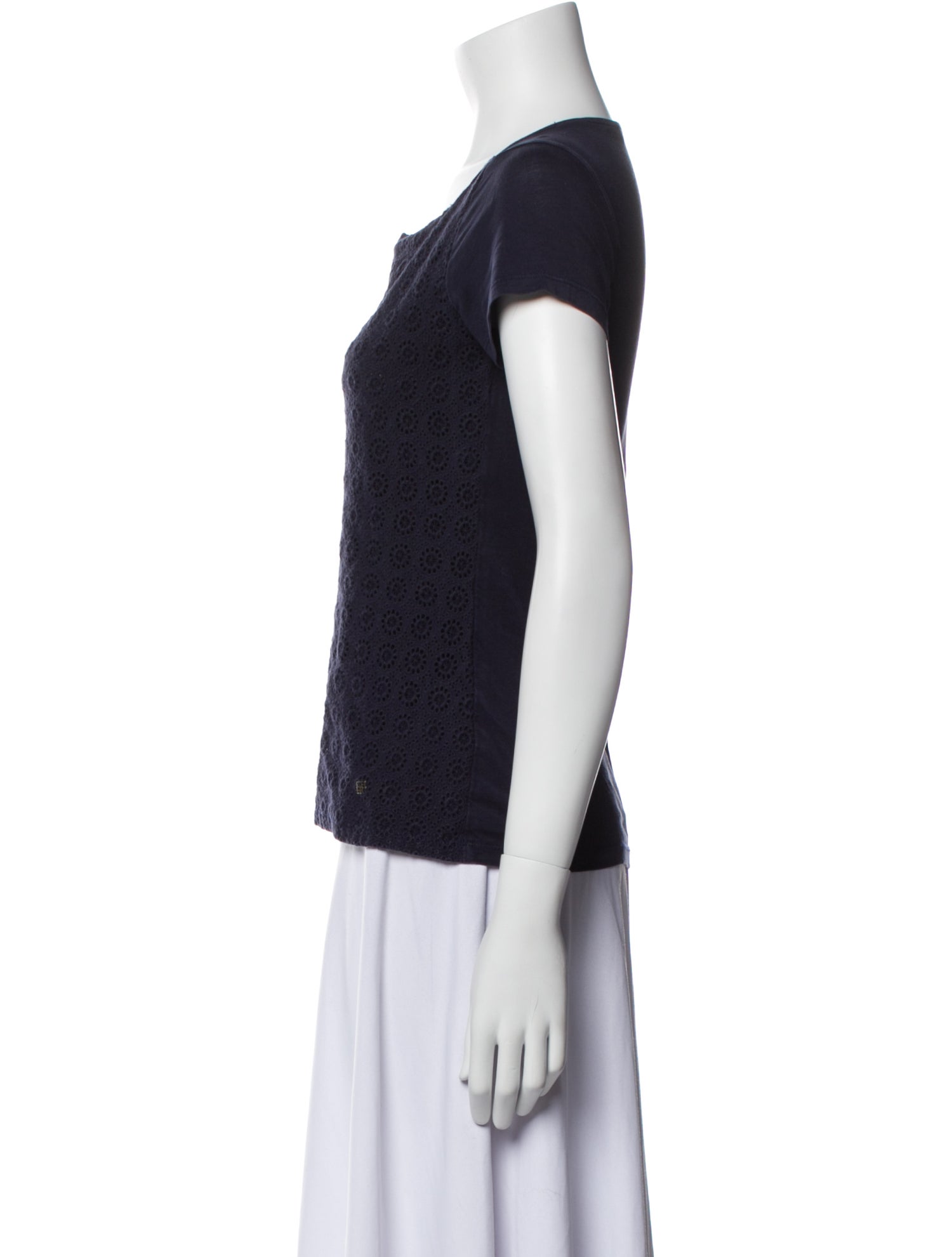 CH Carolina Herrera Bateau Neckline Short Sleeve T-Shirt