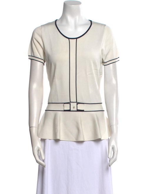 CH Carolina Herrera Scoop Neck Short Sleeve Top